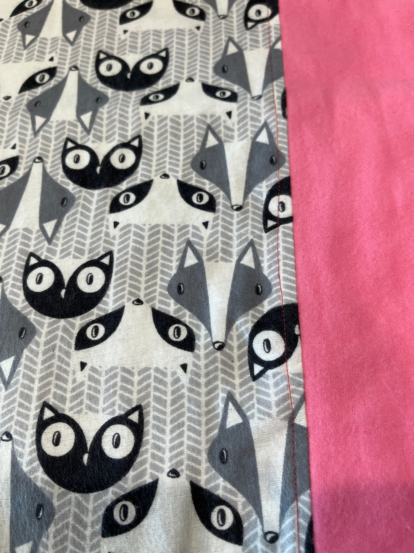 Black and White Fox Custom Handmade Kids Pillowcase