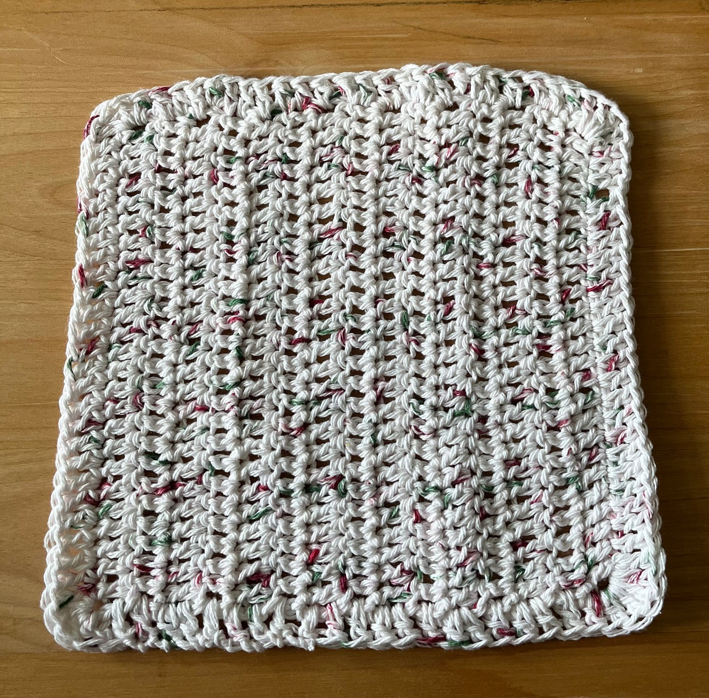 Small Holly Jolly Crocheted Dish Cloth