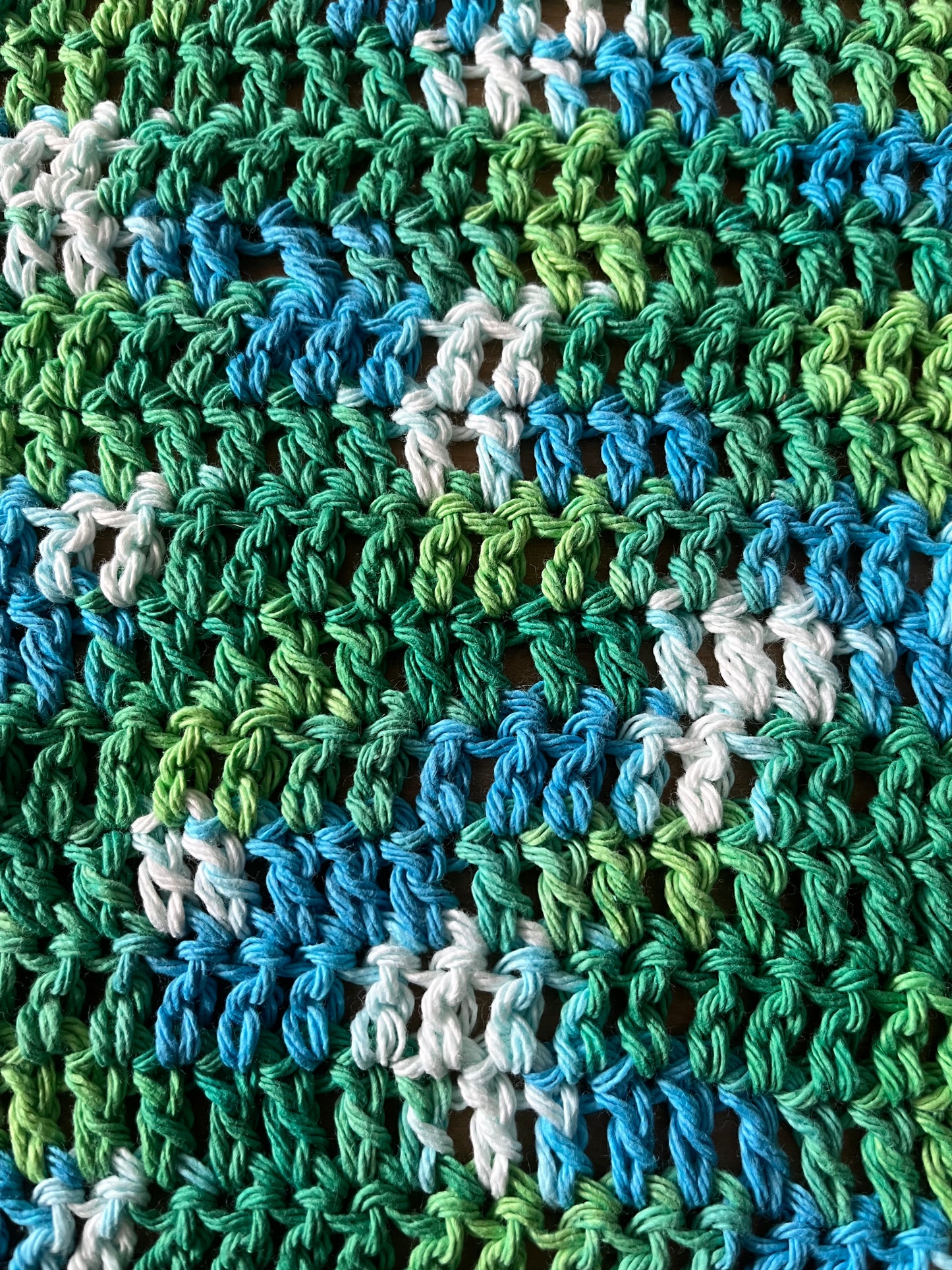 Medium Emerald Energy Ombre Crocheted Dish Cloth