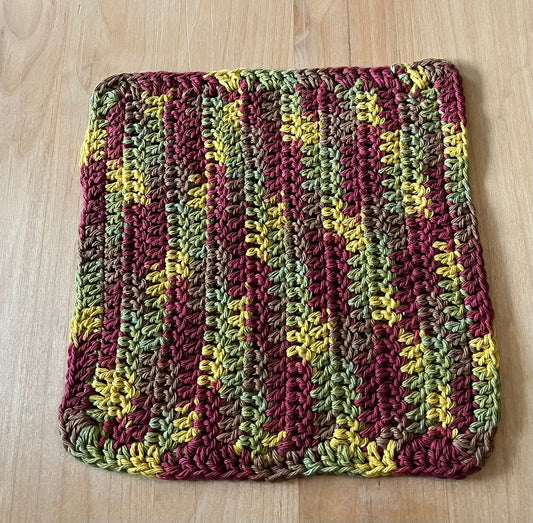 Medium Autumn Leaves Crocheted Dish Cloth