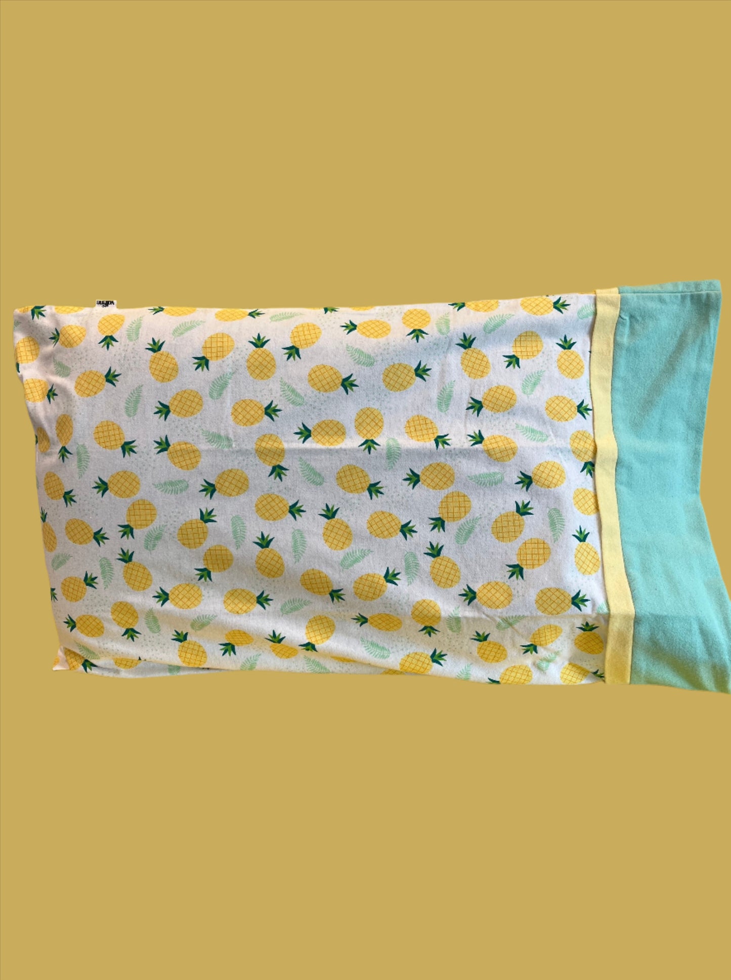 Pineapple Flannel Standard Size Pillowcase