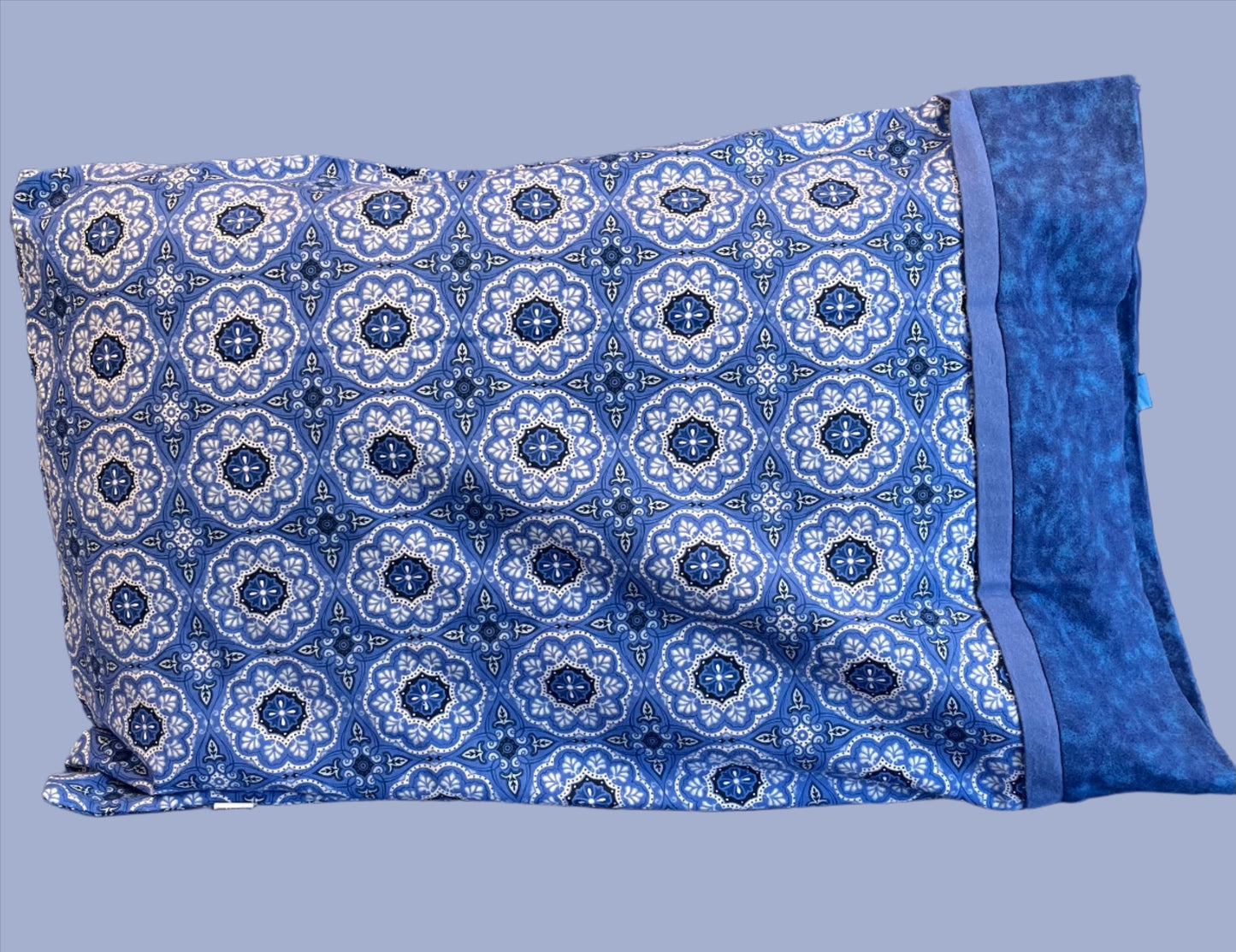 Blue Flowers Flannel Standard Size Pillowcase