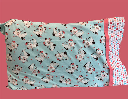 Kitty Flannel Standard Size Pillowcase