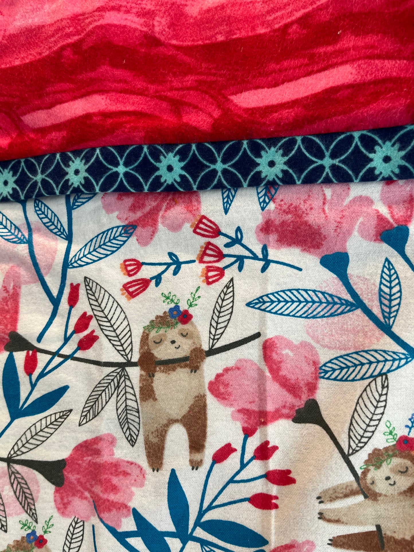 Girls Sloth Standard Size Flannel Pillowcase