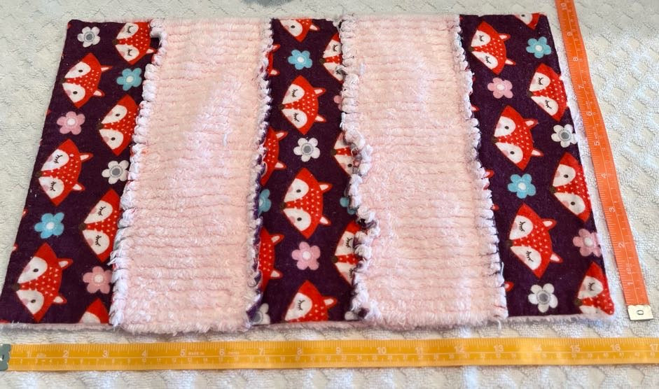 Fox & Flower Chenille/Flannel Modern Ragged Baby Burp Cloth