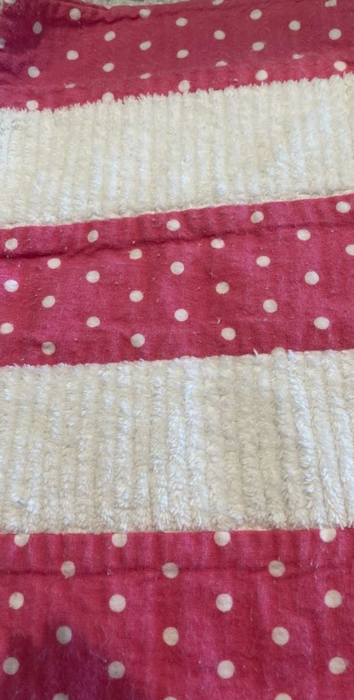 Polka Dot Chenille/Flannel Modern Ragged Baby Burp Cloth